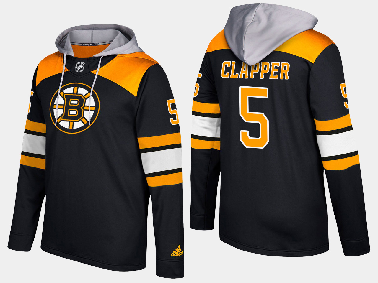 Men NHL Boston bruins retired 5 dit clapper black hoodie